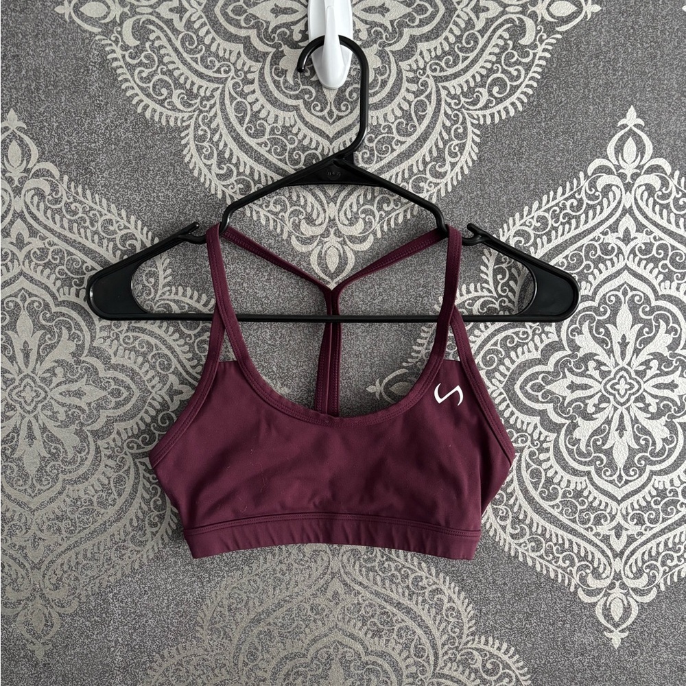 XS TLF Maroon Sports Bra